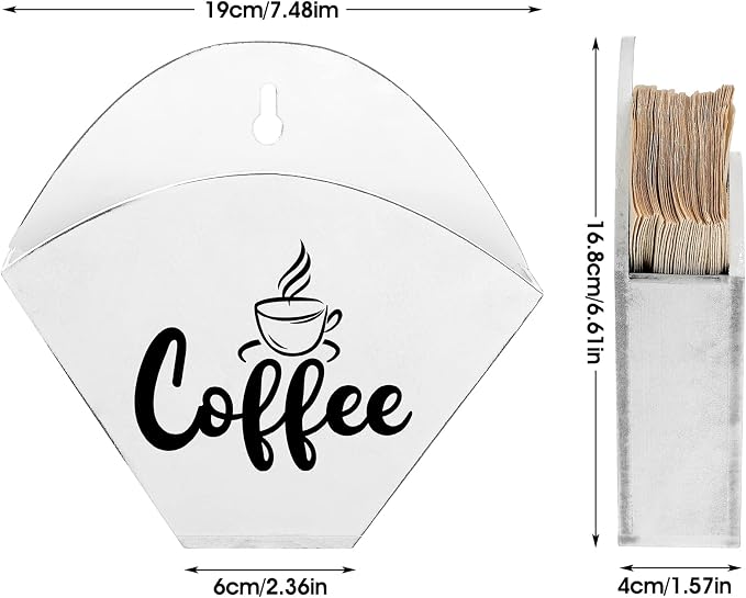 Yalikop Cone Coffee Filter Holder Farmhouse Filter Storage Container Wall-mount - Image 7