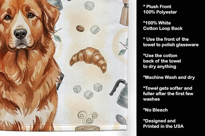 Caroline's Treasures Reddish Brown Great Pyrenees Coffee Bar Kitchen Towel - Image 4