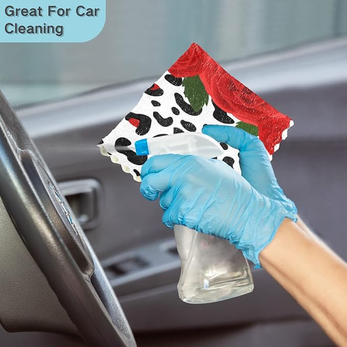 ALAZA Dish Towels Kitchen Cleaning Cloths Animal Leopard Print Zebra Dish - Image 6