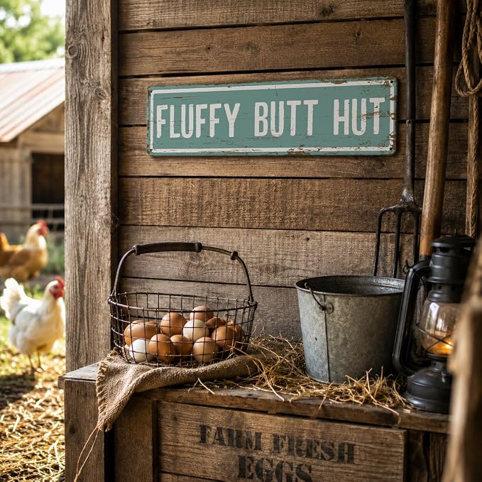 Rustic Farmhouse Style Chicken Coop Sign, Metal Outdoor Chicken House Signs - Image 4