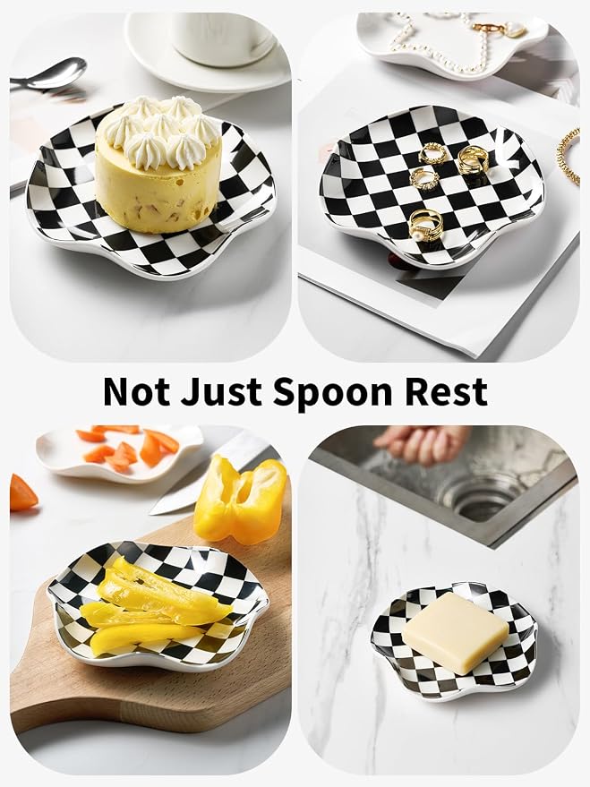 ABRUTY Spoon Rest for Stove Top, Ceramic Spoon Holder for Counter, Modern - Image 4