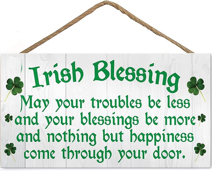 Irish Blessing Happiness Friendship Gift Plaque St Patrick Day Lucky House Sign by Unknown