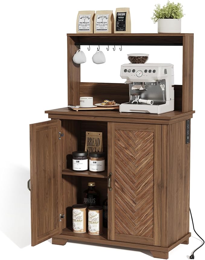 JOINICE Farmhouse Coffee Bar Cabinet - Image 4