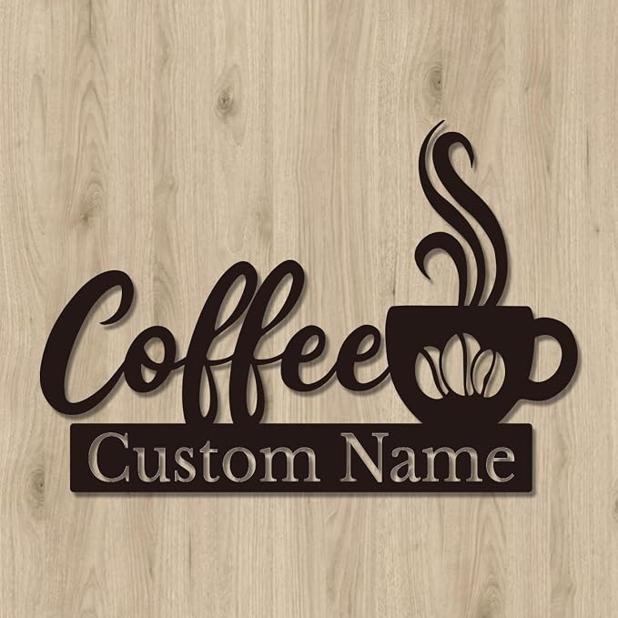 Personalized Coffee Bar Sign, Custom Metal Wall Art by RealizeEveryone%E2%80%99sCreation