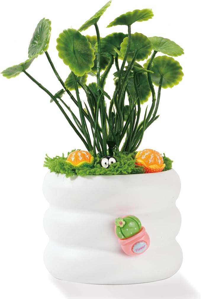 Mini Potted Fake Plants Artificial Plastic Eucalyptus Plants Centerpieces by Unknown