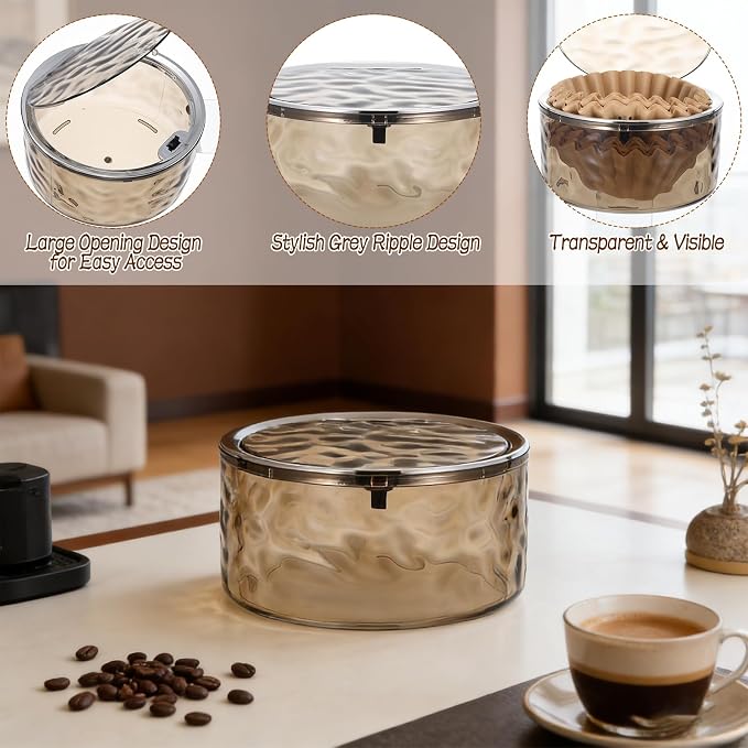 Coffee Filter Holder with Push-Button Lid - Image 4