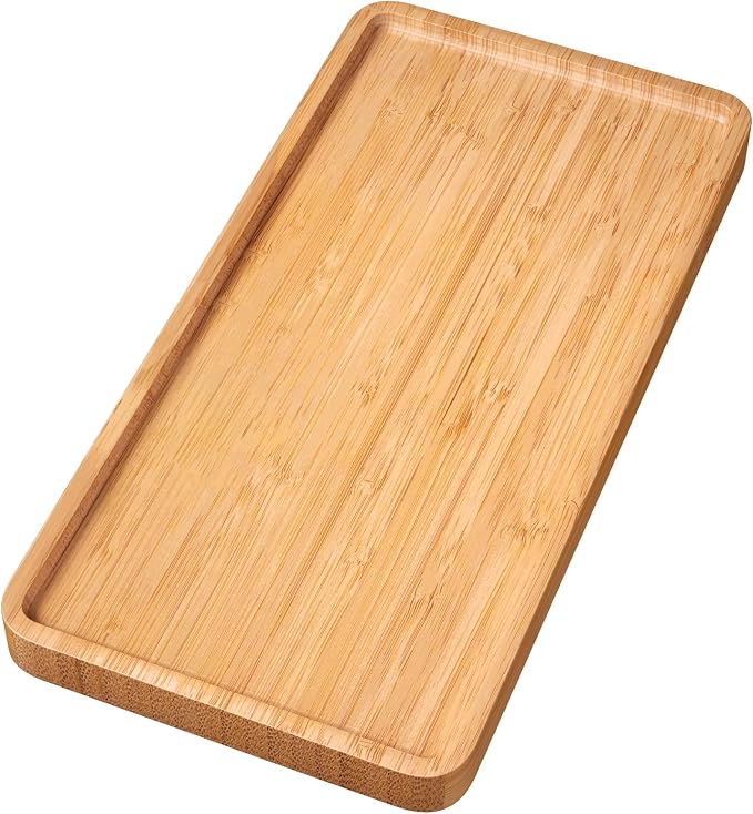 VERTORGAN Bamboo Serving Tray, 11.8x5.9 Inch Decorative Trays Platter by VERTORGAN