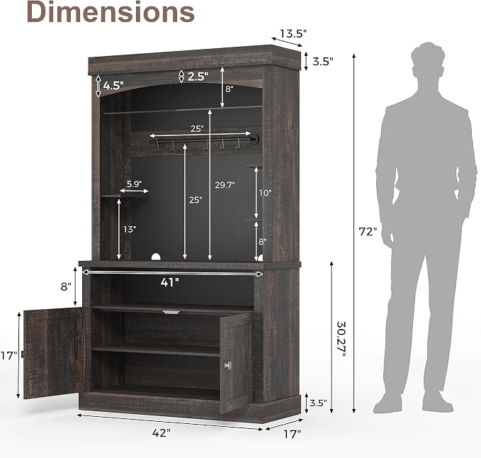 CABIHOME Farmhouse Coffee Bar Cabinet - Image 2