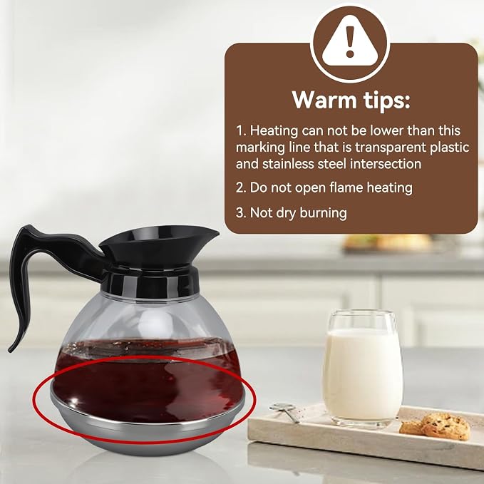 Coffee Decanter Pot, 1.2QT Universal Coffee Pot Commercial Coffee Maker Pot - Image 4