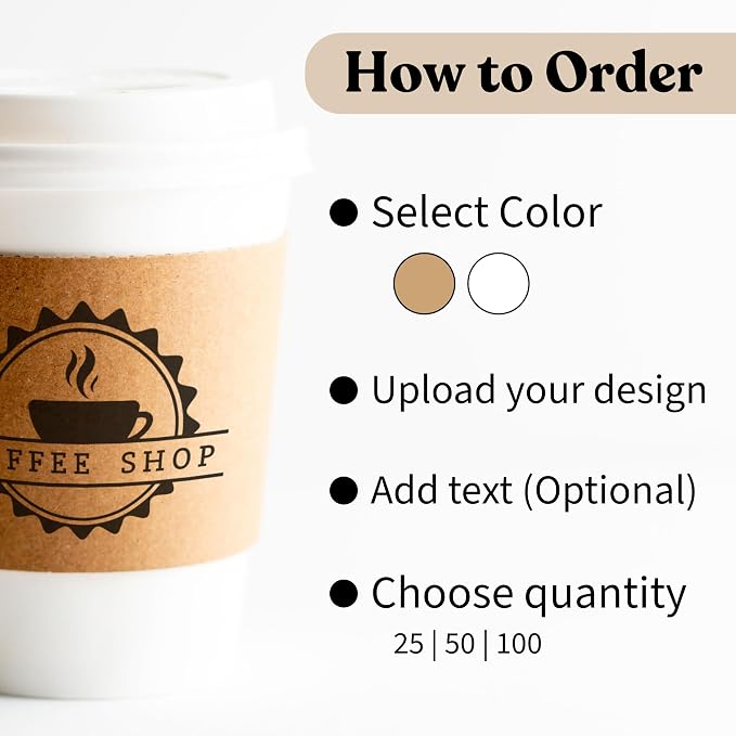 Queen of Cards Personalized Kraft White Coffee Sleeves Disposable – Hot & Cold - Image 7