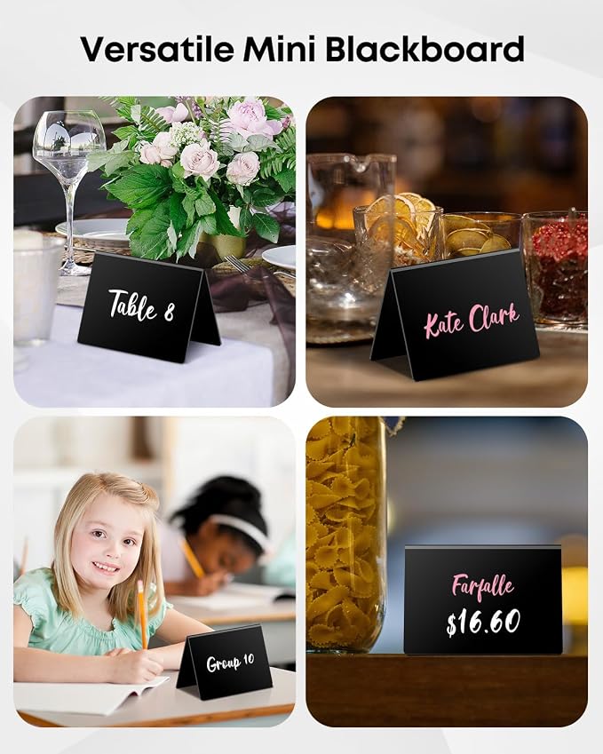 Uniclife 12 Pack Mini Chalkboard Signs - Image 6