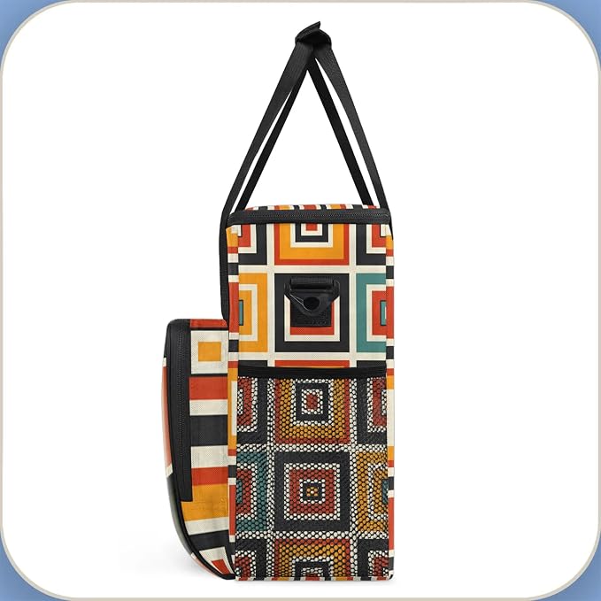Orange Mid Century Coffee Maker Travel Bag, Modern Abstract Geometric Art - Image 4