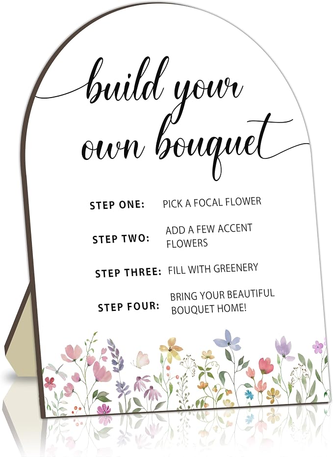 Bouquet Bar Wooden Sign, Floral Station Board by Unknown