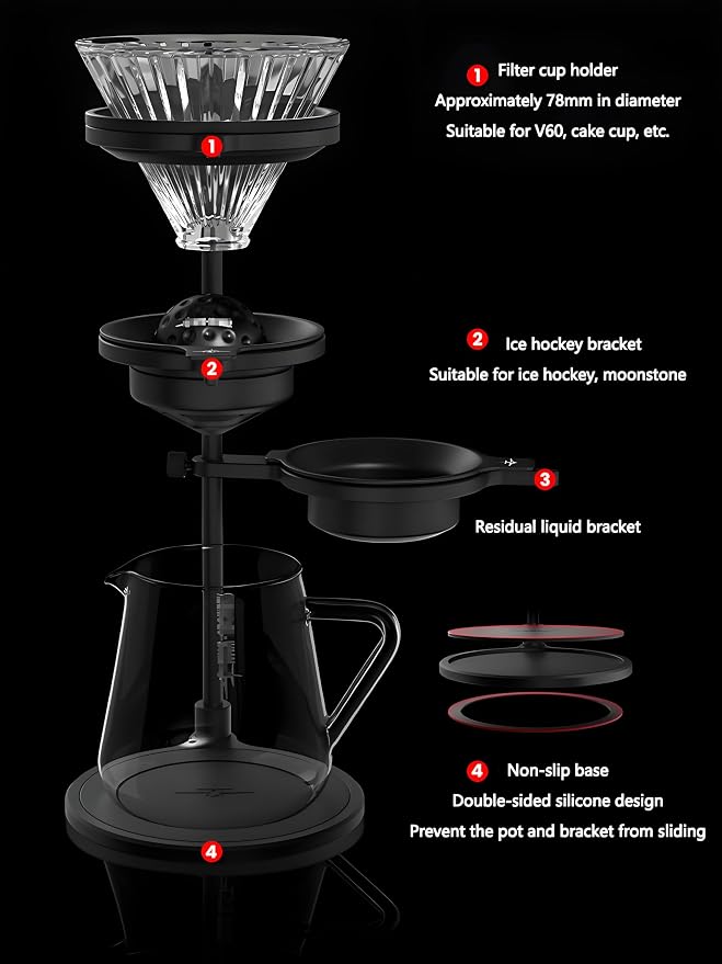 Coffee Dripper Stand with 2 Pcs Espresso Cooling Ball, Height Adjustable Metal - Image 6