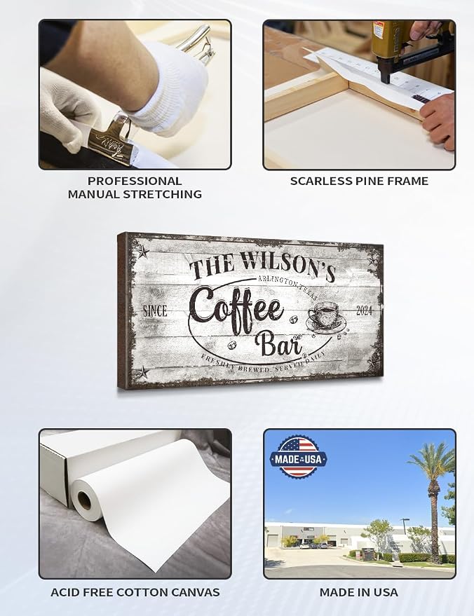 IPIC - Custom Coffee Bar Sign, Personalized Canvas Wall Art - Image 5
