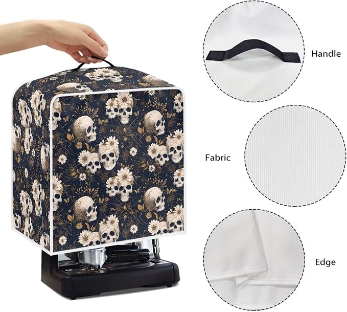 Skull Daisy Coffee Machine Dust Cover Waterproof Universal Barista Express - Image 5