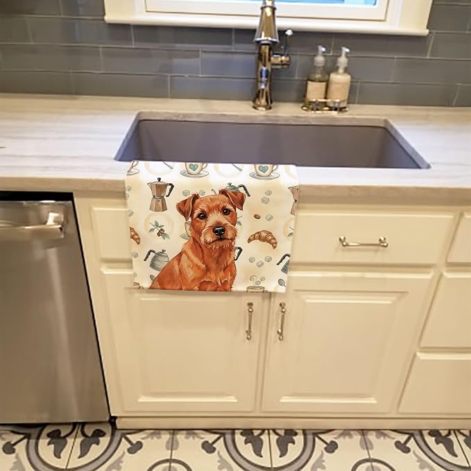 Caroline's Treasures Red Norfolk Terrier Coffee Bar Kitchen Towel Velour Plush - Image 2
