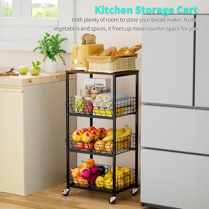 HapiRm Kitchen Fruit Vegetable Cart - Image 2