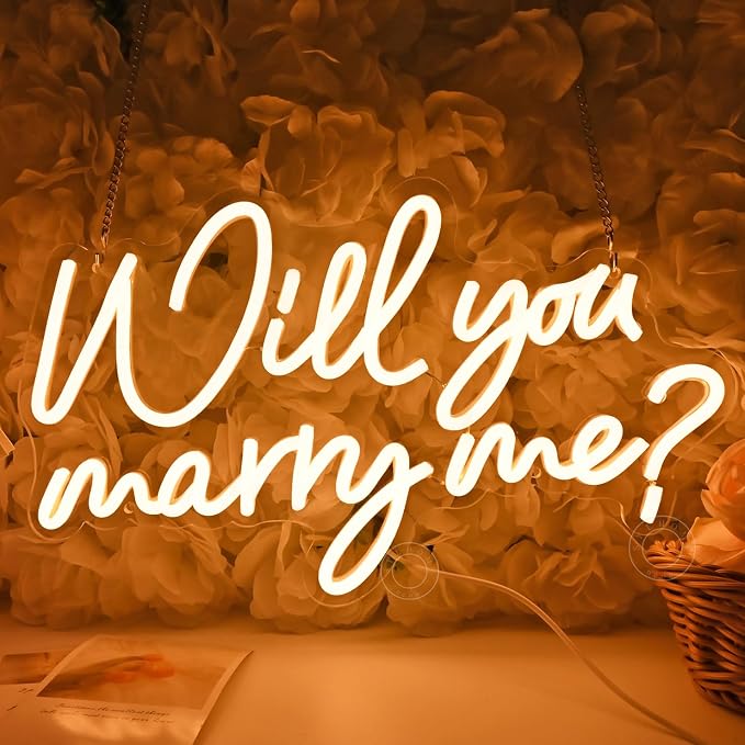 SYLHOME Will You Marry Me ? Led Neon Light Sign Hanging Proposal Wedding Party by SYLHOME