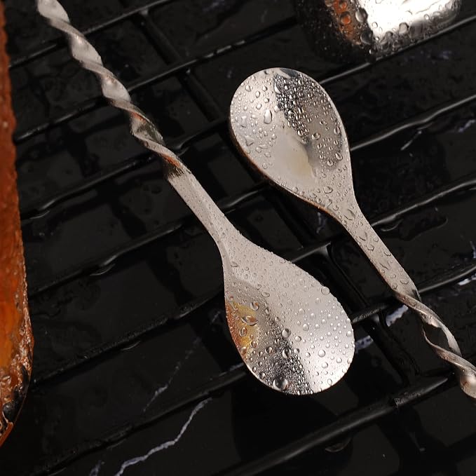 AnSaw Silver 10-Inch Stainless Steel Cocktail Spoon - Image 5