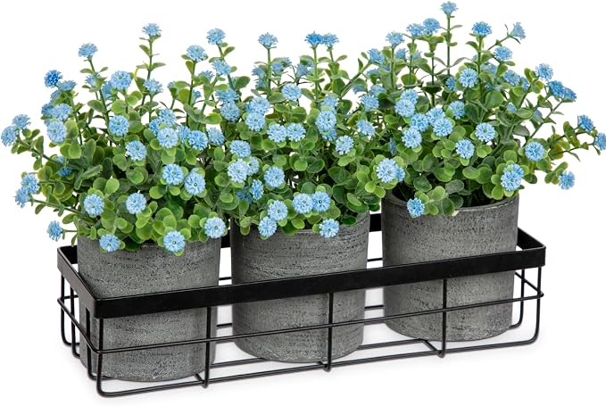 DILATATA Baby's Breath Artificial Flowers Table Centerpiece Decoration Potted by DILATATA