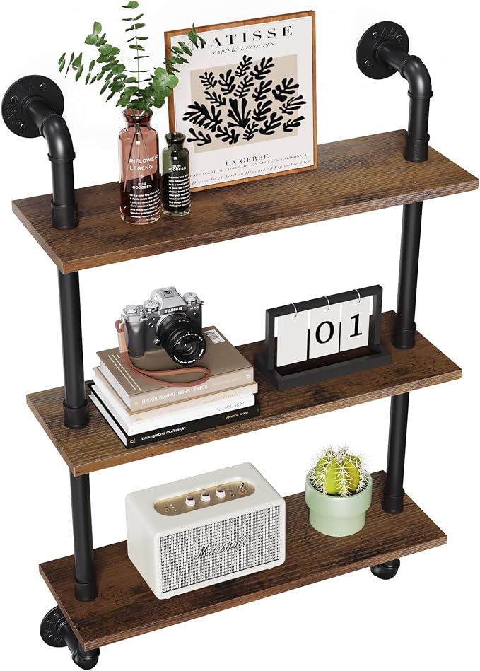 Merapi 24" Industrial Floating Shelves, Pipe Shelves by Merapi
