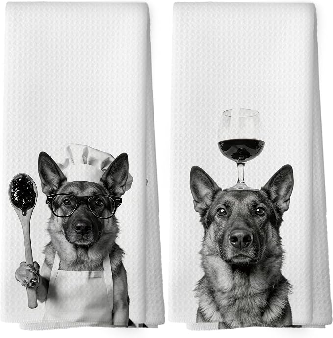 Funny German Shepherd Hand Towels, German Shepherd Gifts by XPH