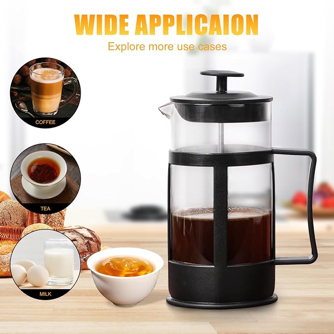 Chiallco Mini French Press Coffee Maker, Heat Resistant Thickened Borosilicate - Image 8