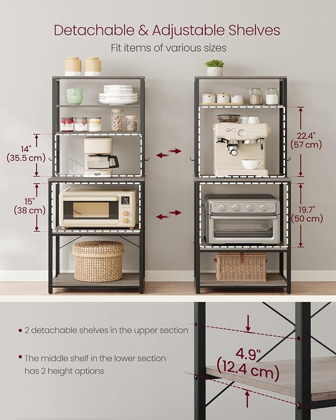 VASAGLE Coffee Bar, 23.6 Inches Baker's Rack - Image 6