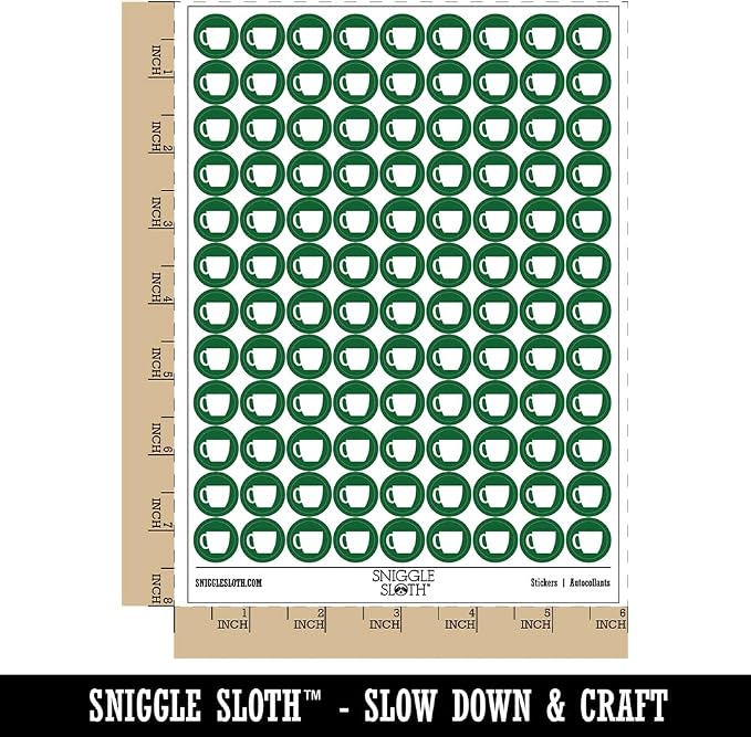 Coffee Mug Cup Solid 200+ Round Stickers - Image 2