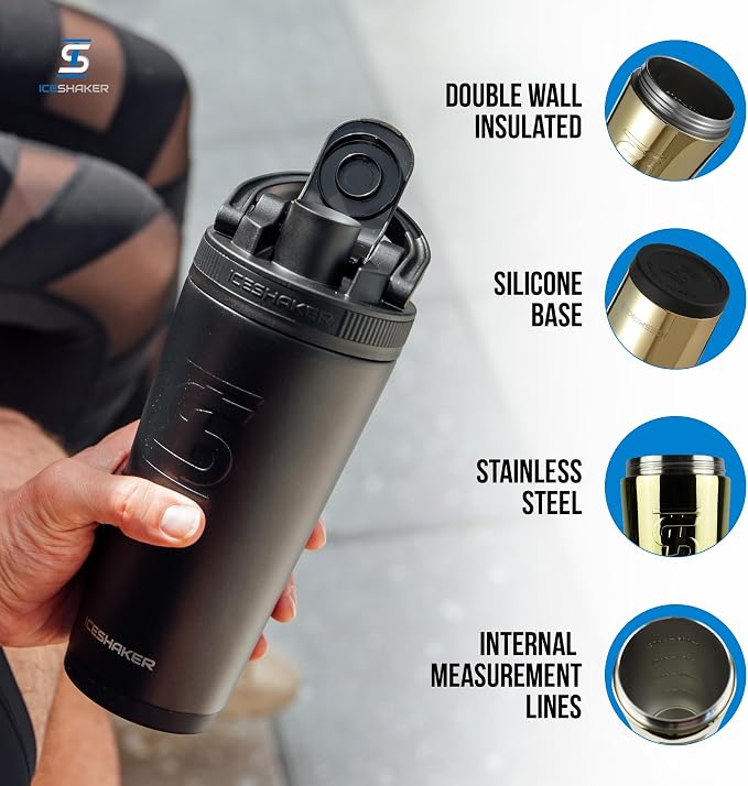 Ice Shaker Insulated Stainless Steel Shaker Bottle | 26oz - Image 2