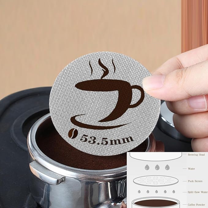 2 Packs 53.5mm Espresso Puck Screen, Reusable Puck Screen Replacement, Perfect - Image 2