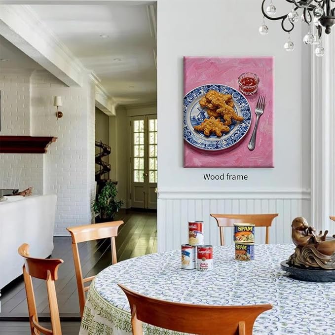 Wrapped Framed Funny Kitchen Wall Art 20x30 inch Dining Room Food Canvas Poster - Image 5