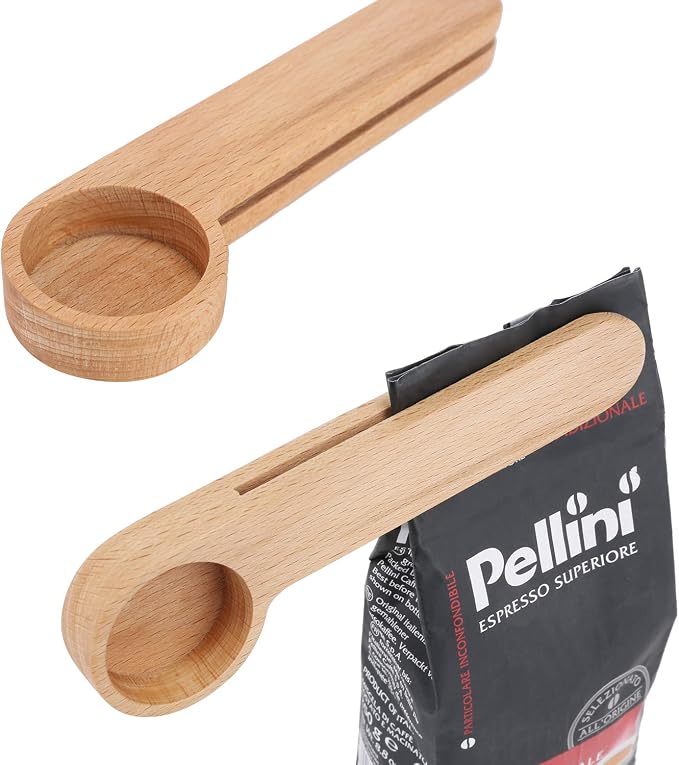 Wood Coffee Scoop with Bag Clip, Measuring Tea Coffee Bean Spoon Clip Gift - Image 3