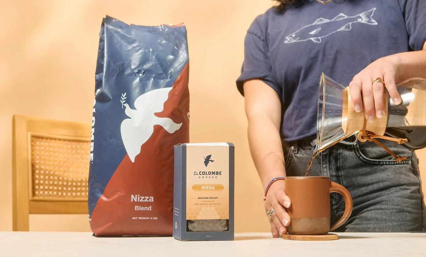 La Colombe Nizza Medium Roast Whole Bean Coffee - Notes of Milk Chocolate, Nuts & Brownie with Honey-Sweet Roasted Nuttiness, 12 Ounce (Pack of 1)