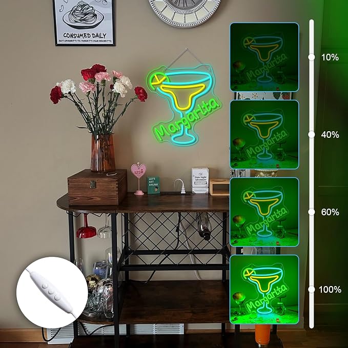 Margarita Neon Sign Tropical Light LED Wall Decor - Image 4