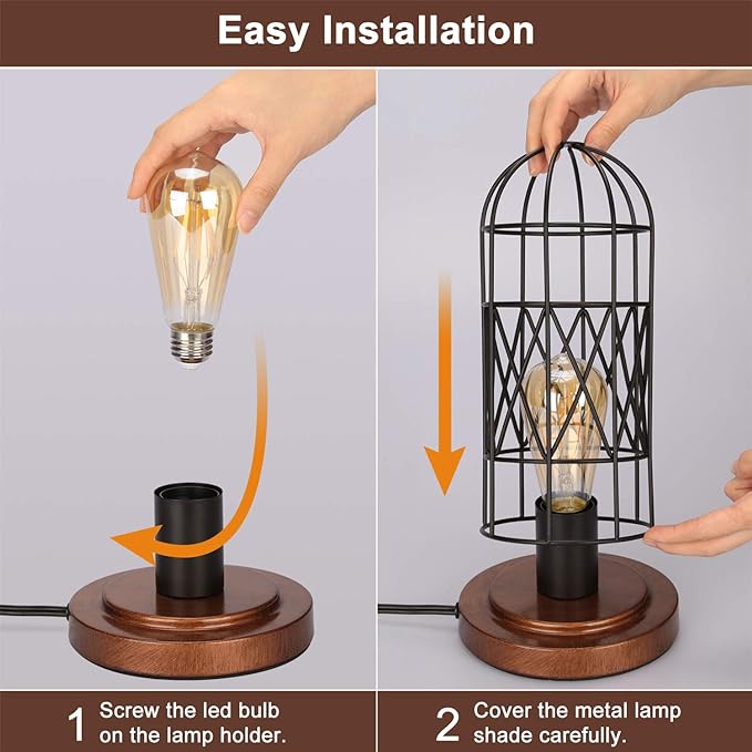 Touch Control Table Lamp, Industrial Bedside Lamp - Image 4