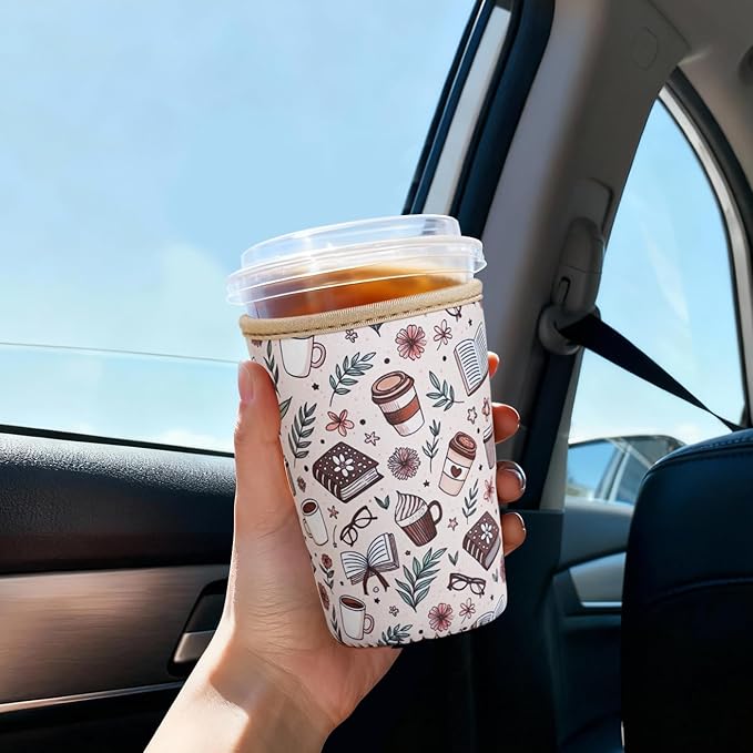 Reusable Insulated Sleeve for Iced Coffee Cup, Beverage Holder for Iced Coffee - Image 3