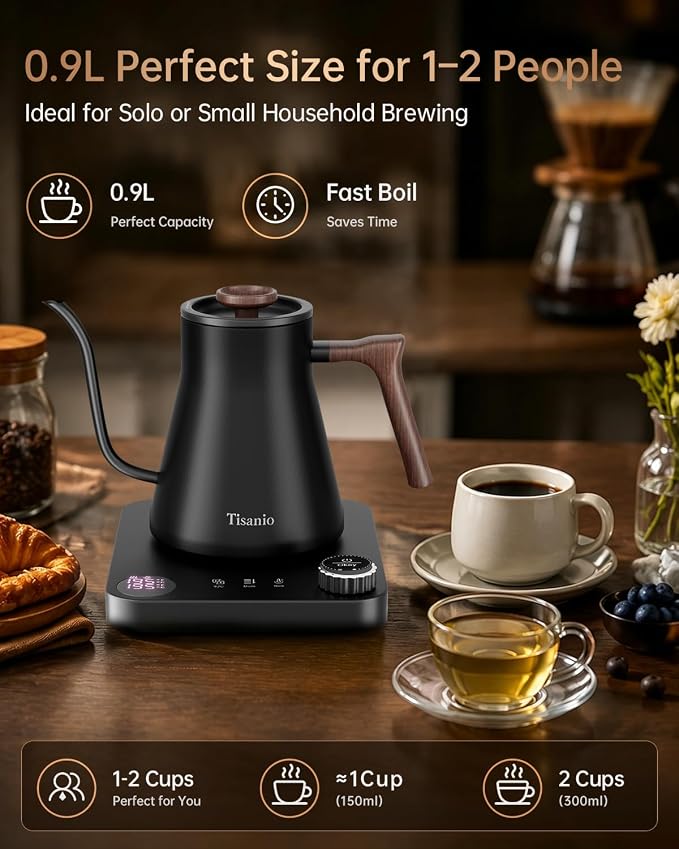 Gooseneck Electric Kettle for Pour Over Coffee, ±1°F Precision Control - Image 6