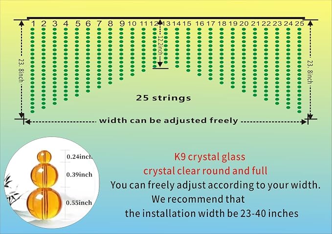 Crystal Beaded Curtain for Doorways, Hanging Glass Door Beads Curtains for - Image 6