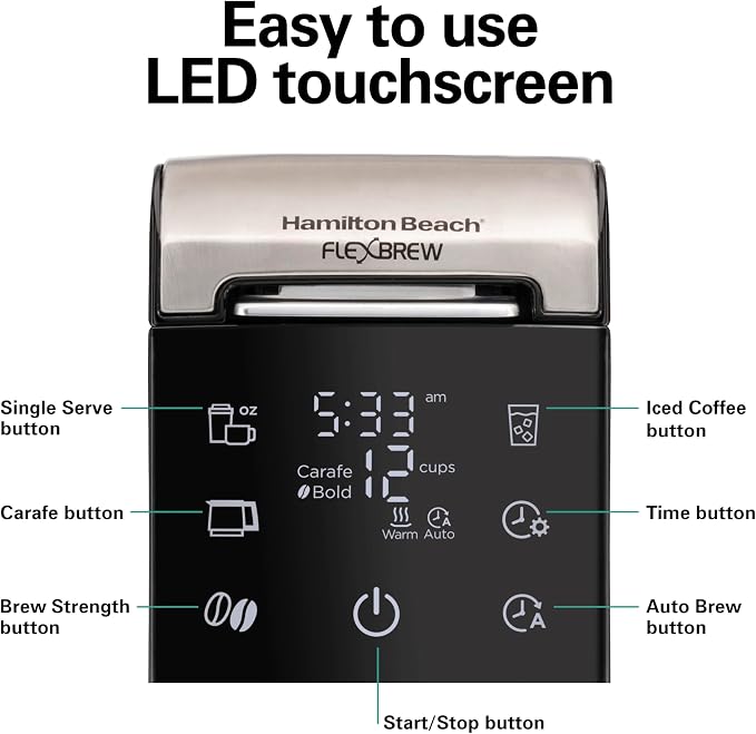 Hamilton Beach Flexbrew Advanced 5-in-1 Programmable 12 Cup Drip and Single - Image 9