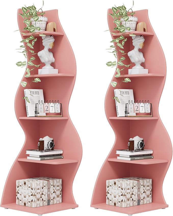 Tribesigns Corner Shelf, Modern 5-Tier Wall Corner Bookshelf, Stylish Corner by Unknown