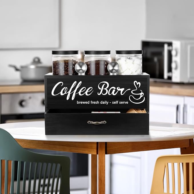 3 Pcs Coffee Bar Containers Set Include Coffee Sugar Container - Image 4