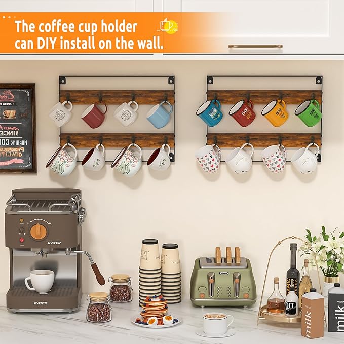 Huxitocan Wall Mount Coffee Mug Holder - Image 3