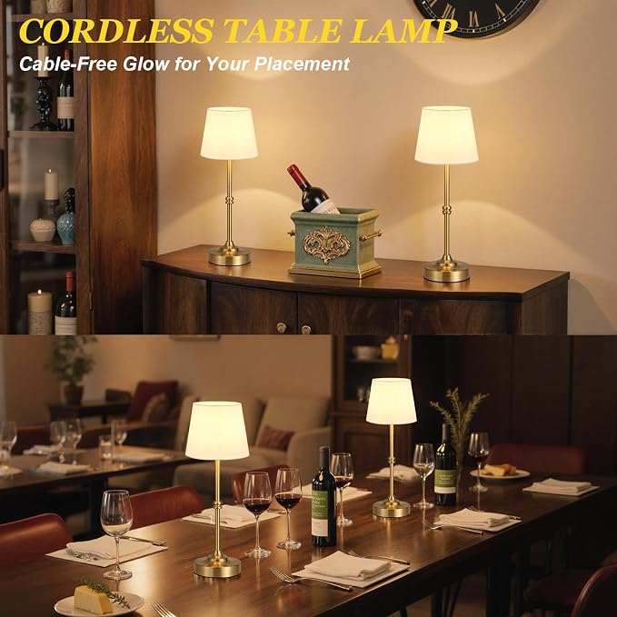 Kakanuo Rechargeable Cordless Table Lamp Gold - Image 6