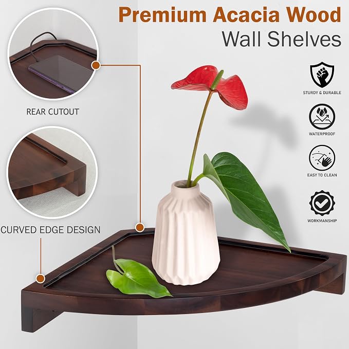 Demigo Floating Round Corner Shelves - Image 4