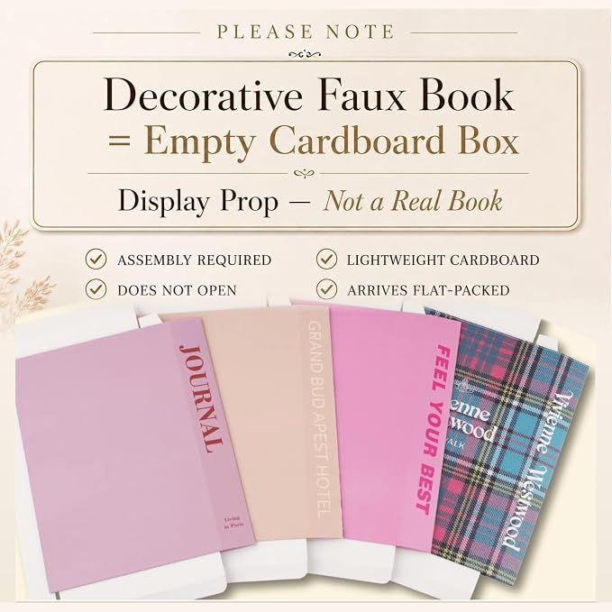 PROBENEX 4 Pcs Decorative Books | Faux Velvet Coffee Table & Shelf Decor | Rich - Image 2