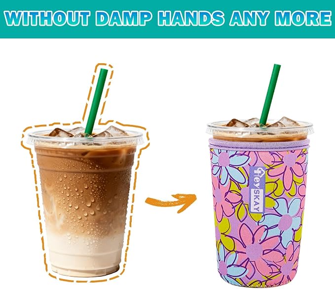 HEYSKAY Insulated Coffee Cup Sleeves Reusable Neoprene Universal Iced Coffee - Image 4
