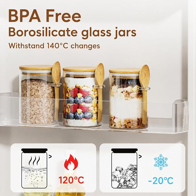 Sugar Jar Glass Salt Container, 15 Ounces Clear Airtight Caning - Image 6
