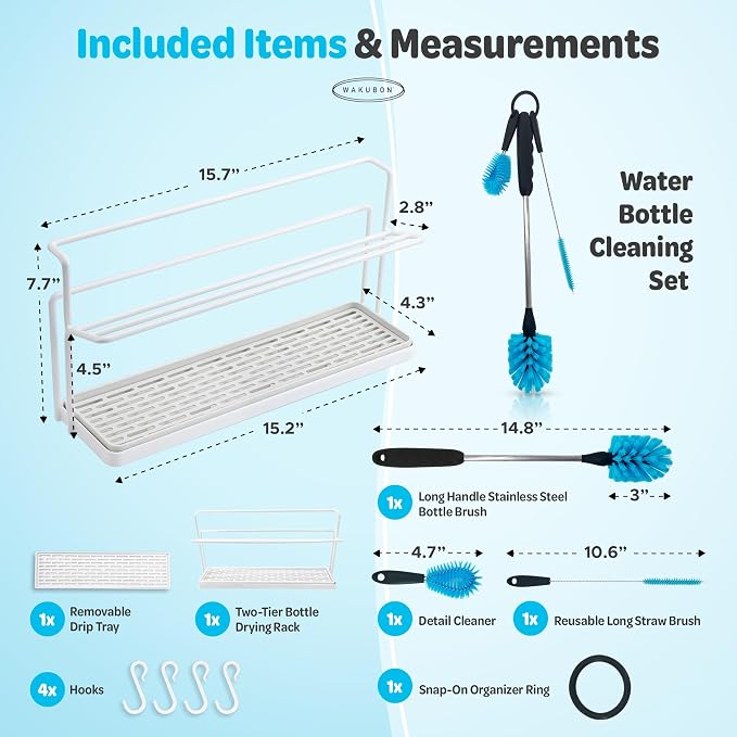 Water Bottle Drying Rack for Kitchen Counter – Cup Drying Rack, Mug & Glass - Image 2